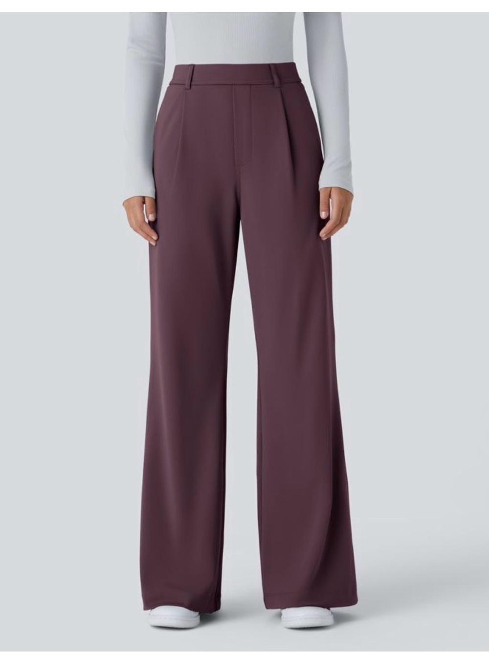 Halara Flex™ DayStretch High Waisted Pocket Work Flare Pants Purple M Tall NWT
